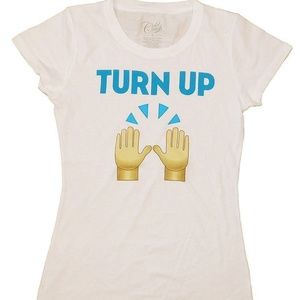 Street Hip Turn Up Praise Emoji Tee Shirt